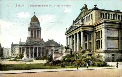 Ak Berlin Mitte, Gendarmenmarkt, Gensdarmenmarkt mit Schauspielhaus