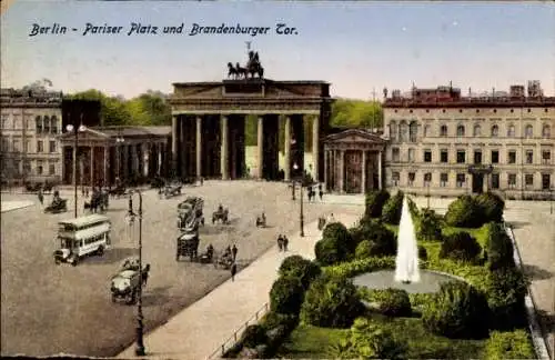 Ak Berlin Mitte, Brandenburger Tor, Pariser Platz