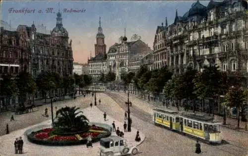 Ak Frankfurt am Main, Roßmarkt, Straßenbahn