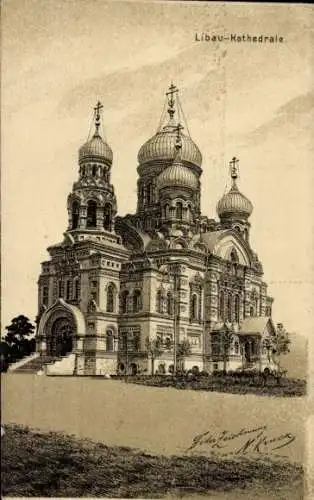 Künstler Ak Kruck, Liepaja Libau Lettland, Kathedrale