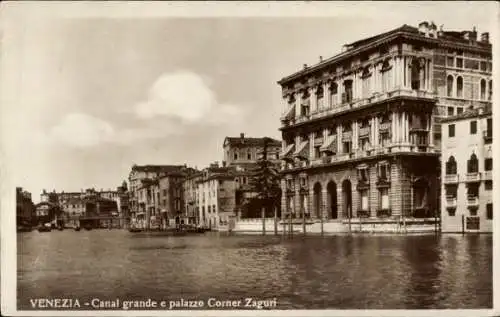Ak Venezia Venedig Veneto, Canal grande e palazzo Corner Zaguri