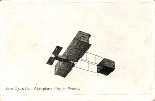 Ak Sports, Flugzeug, Voisin-Doppeldecker