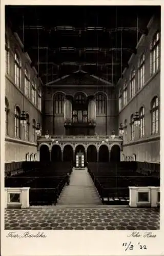 Ak Trier an der Mosel, Inneres der Basilika, Blick zur Orgel