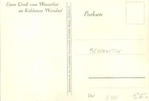 Ak Koblenz am Rhein, Weindorf, Haus der Mosel und Saar, Winzerfest