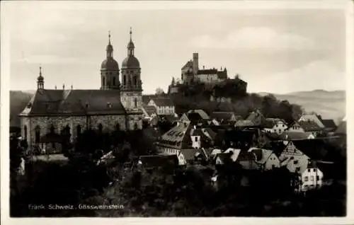 Ak Gößweinstein Fränk. Schweiz, Blick auf die Ortschaft mit Kirche