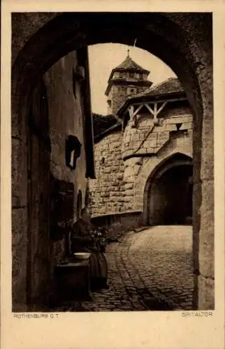 Ak Rothenburg ob der Tauber Mittelfranken, Am Spitaltor