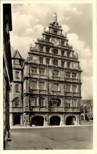 Ak Braunschweig in Niedersachsen, Gewandhaus, Giebelhaus