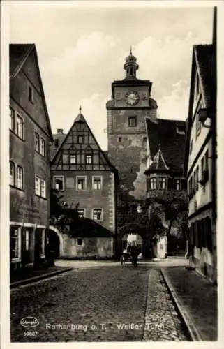 Ak Rothenburg ob der Tauber Mittelfranken, Weißer Turm