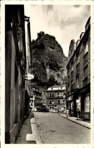 Ak Idar Oberstein an der Nahe, Hauptstraße und Felsenkirche, Bürgerhof