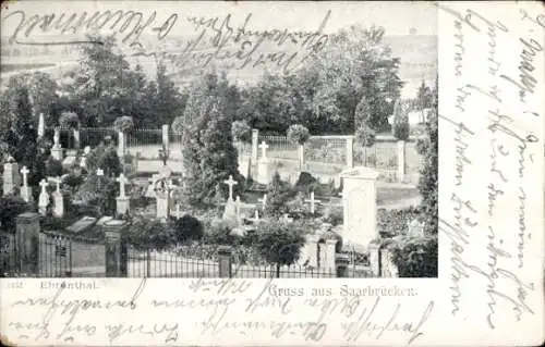 Ak Saarbrücken im Saarland, Ehrenthal, Friedhof