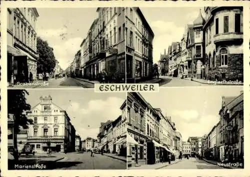 Ak Eschweiler Nordrhein Westfalen, Marienstraße, Grabenstraße, Neustraße, Englerthstraße