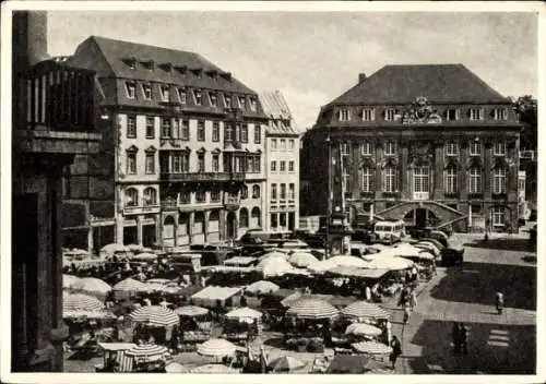 Ak Bonn am Rhein, Marktplatz, Denkmal, Altes Rathaus