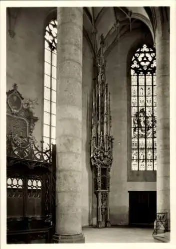 Ak Nördlingen in Schwaben, Pfarrkirche St. Georg, Chorumgang, Sakramentshaus, 1511-25
