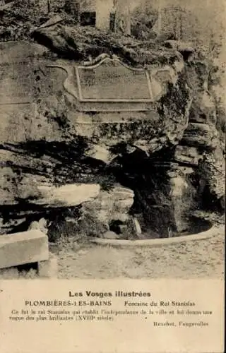 Ak Plombières les Bains Lothringen Vosges, Fontaine du Roi Stanislas