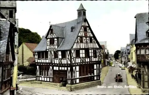 Ak Rhens am Rhein, Rathaus