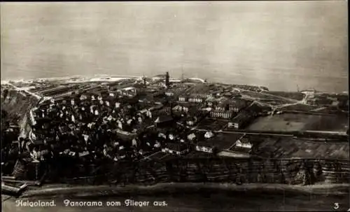 Ak Nordseeinsel Helgoland, Panorama, Fliegeraufnahme