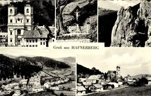 Ak Hafnerberg Altenmarkt an der Triesting Niederösterreich, Wallfahrtskirche, Kreuz, Felsen