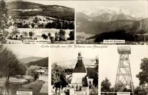 Ak Sankt Johann am Steinfeld Ternitz in Niederösterreich, Bergkirche, Gesamtansicht, Aussichtsturm
