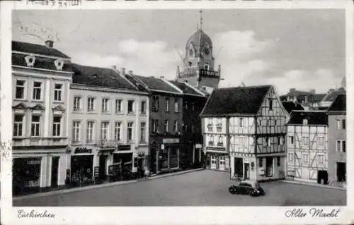 Ak Euskirchen Nordrhein Westfalen, Alter Markt, Fachwerkhaus, Turm