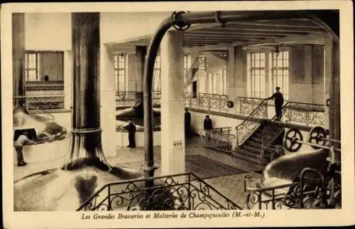 Ak Champigneulles Meurthe et Moselle, Les Grandes Brasseries et Malteries, Brauraum