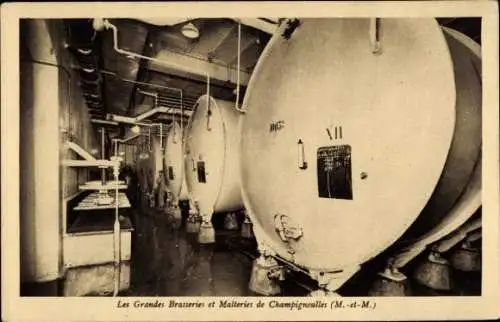 Ak Champigneulles Meurthe et Moselle, Les Grandes Brasseries et Malteries, Gärkeller