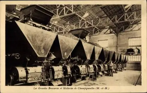 Ak Champigneulles Meurthe et Moselle, Les Grandes Brasseries et Malteries, Kesselbatterie