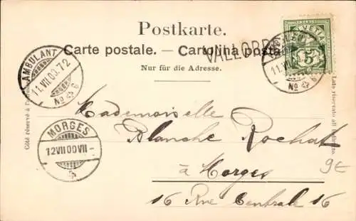 Ak Vallorbe Kanton Waadt, Gesamtansicht