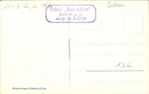 Ak Alp Grüm Kt. Graubünden, Hotel Restaurant Belvedere