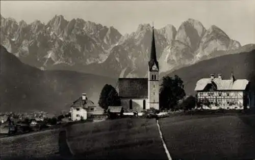 Ak Gosau in Oberösterreich, Teilansicht, Kirche, Donnerkogel