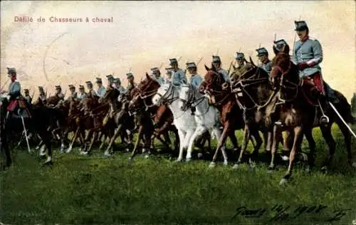 Ak Französische Soldaten, Jäger zu Pferd