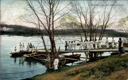 Ak Französische Soldaten, Pontonniers