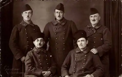 Foto Ak Französische Soldaten in Uniformen, Portrait