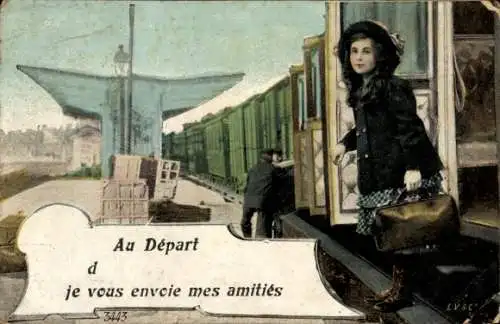 Ak Zur Abreise sende ich Ihnen meine Grüße