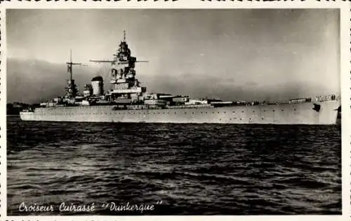 Ak Französisches Kriegsschiff, Dunkerque, Croiseur Cuirasse