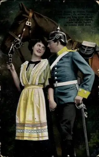 Ak Schön ist die Jugend, Soldatenliebe, Pferd