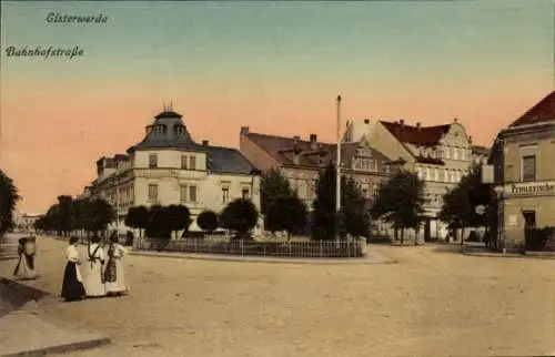 Ak Elsterwerda in Brandenburg, Bahnhofstraße, Hotel Preußischer Hof