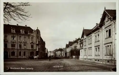 Ak Groitzsch in Sachsen, Straßenpartie