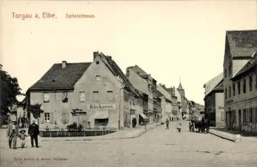 Ak Torgau an der Elbe, Spitalstraße, Bäckerei