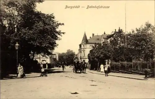 Ak Burgstädt in Sachsen, Bahnhofstraße