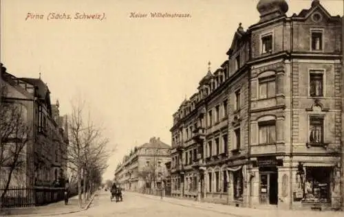 Ak Pirna an der Elbe, Kaiser Wilhelmstraße