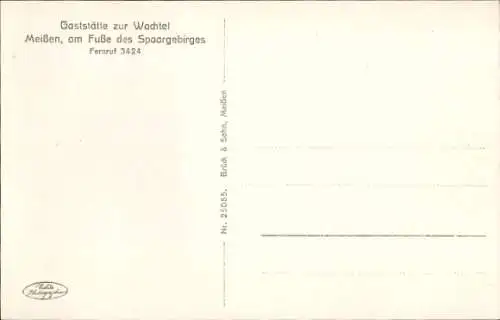 Ak Meißen in Sachsen, Gaststätte zur Wachtel, Garteneingang, Straßenansicht