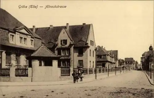 Ak Gröba Riesa an der Elbe Sachsen, Altrockstraße, Kinder