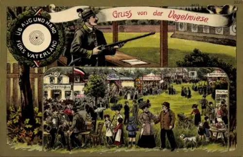 Litho Dresden Altstadt Johannstadt, Festplatz Vogelwiese, Schützenfest