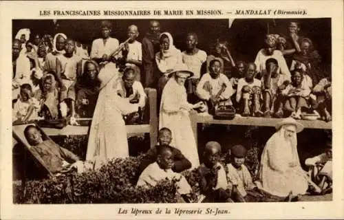Ak Mandalay Indien, Franciscaines Missionnaires, Les Lépreux et la Léproserie Saint Jean