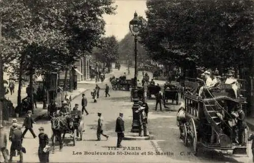 Ak Paris X, Boulevard St Denis, Boulevard St Martin