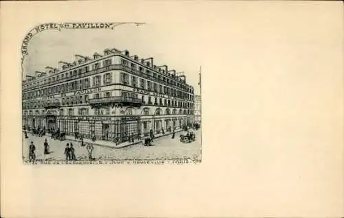 Litho Paris X, Rue de l'Échiquier, Grand Hotel du Pavillon