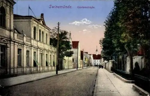 Ak Świnoujście Swinemünde Pommern, Gartenstraße