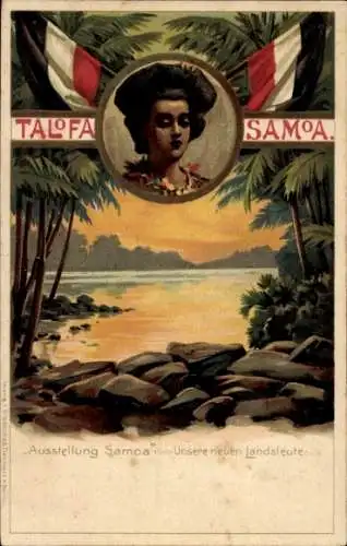 Litho Talofa Samoa, Frauenportrait, Ausstelung Samoa, Unsere neuen Landsleute