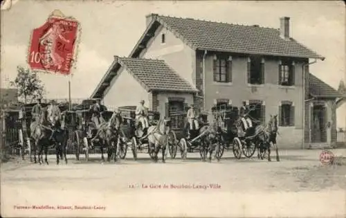 Ak Bourbon Lancy Saône et Loire, La Gare