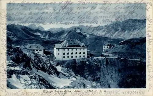 Ak Stilfs Stelvio Südtirol Italien, Albergo Passo